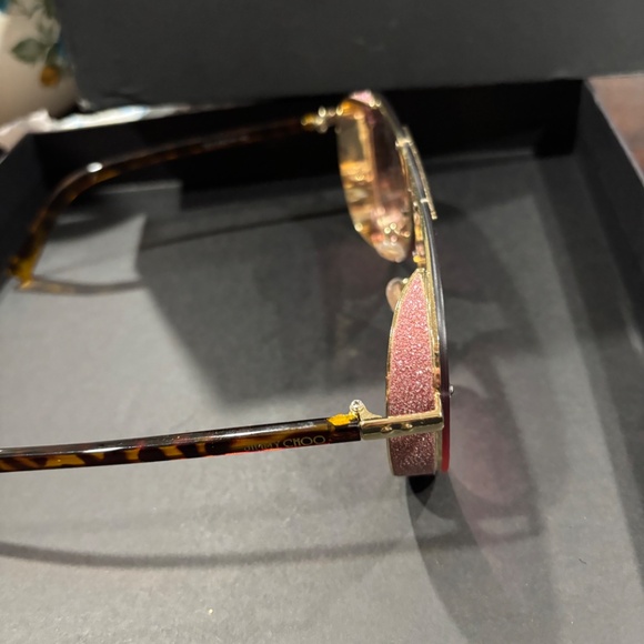 Jimmy Choo Gradient Purple Aviator Sunglasses with Gold Accents main image 6